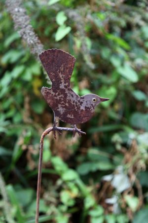 Metal Bird Sculpture (Song Thrush)